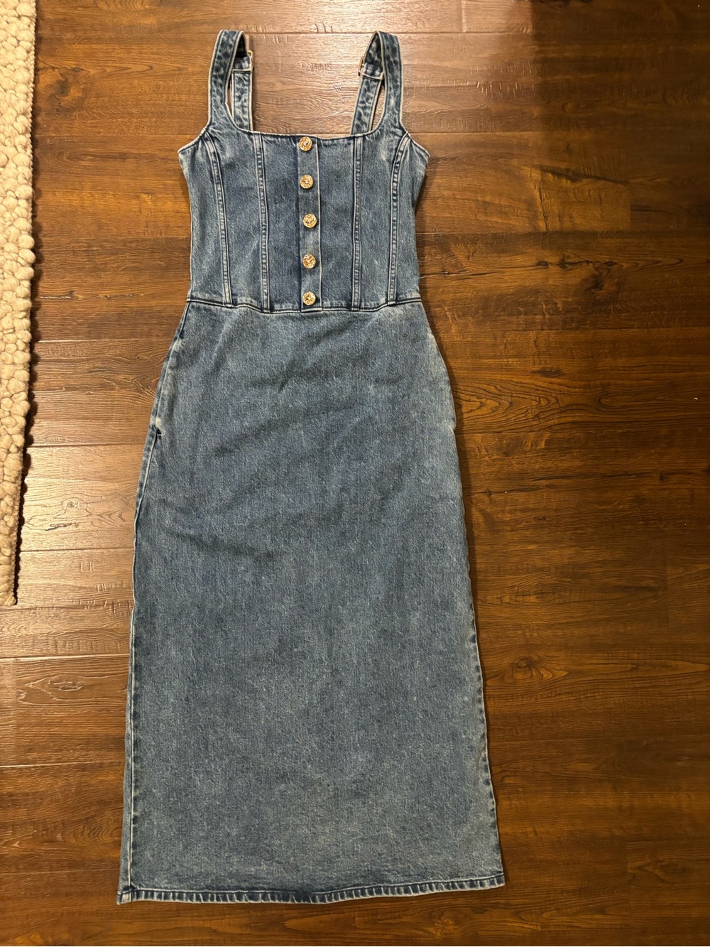 Show Me Your MuMu Denim Midi Dress - Picture 2 of 7